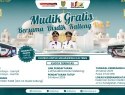 Mudik Gratis Mahasiswa Kalteng, Pemprov Hadirkan Perjalanan Aman dan Nyaman